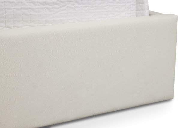 Doral White Curved Upholstered Platform Bed