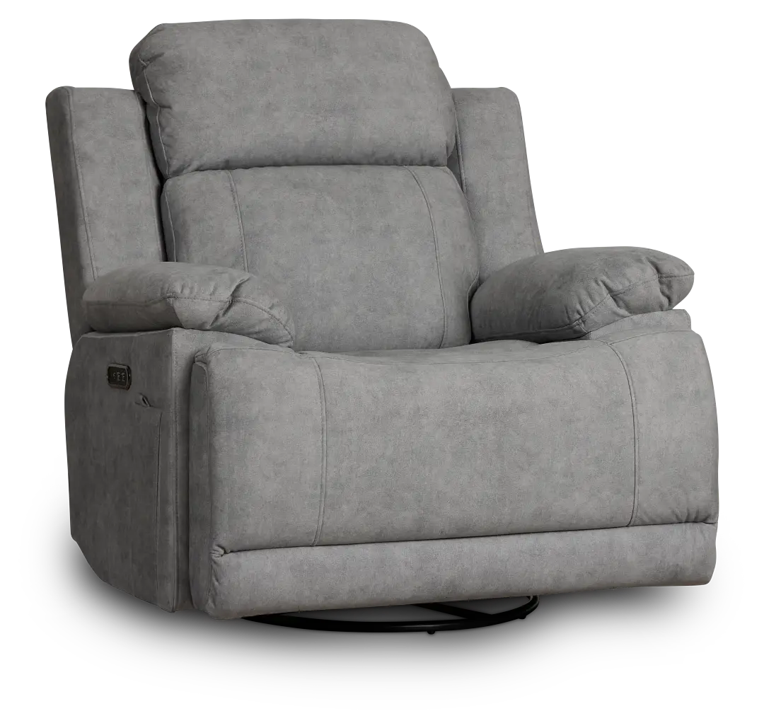 Benson Gray Micro Power Swivel Glider Recliner Benson Gray Micro Power Swivel Glider Recliner