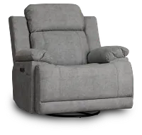 Benson Gray Micro Power Swivel Glider Recliner