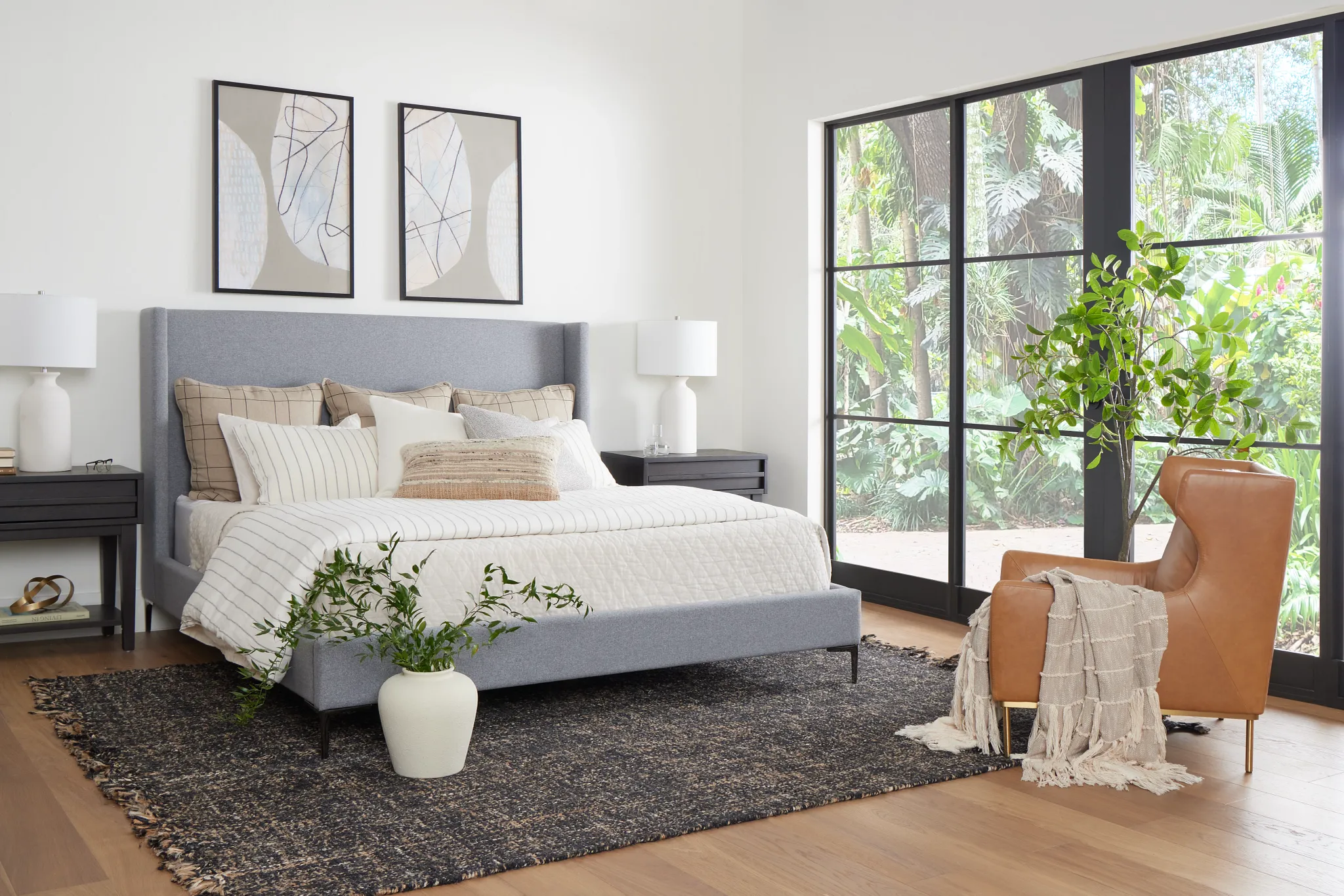 Kent Gray Uph Panel Bed