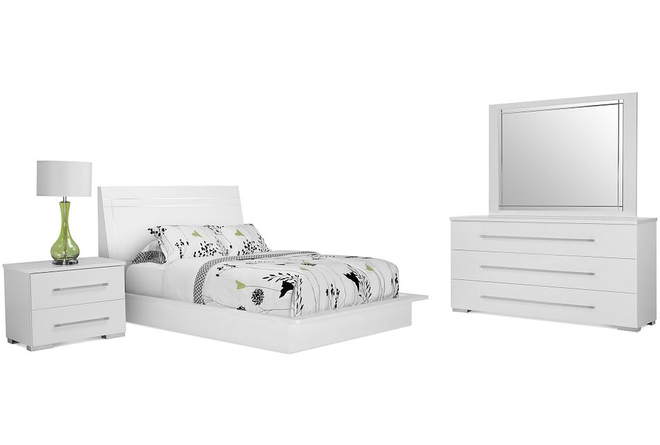 Dimora White Wood Platform Bedroom