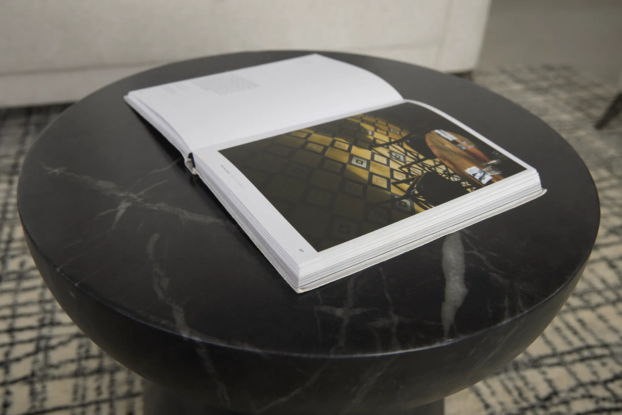 Merrick Black Round Coffee Table