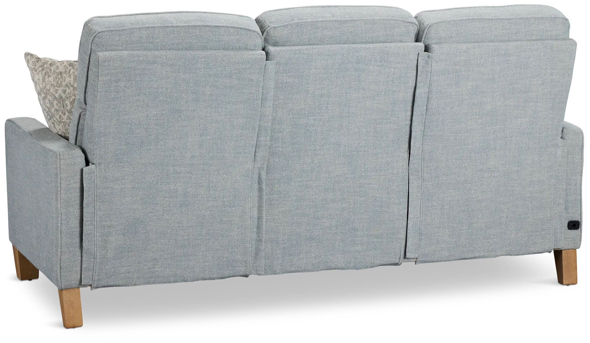 Bayside Light Blue Fabric Power Reclining Sofa