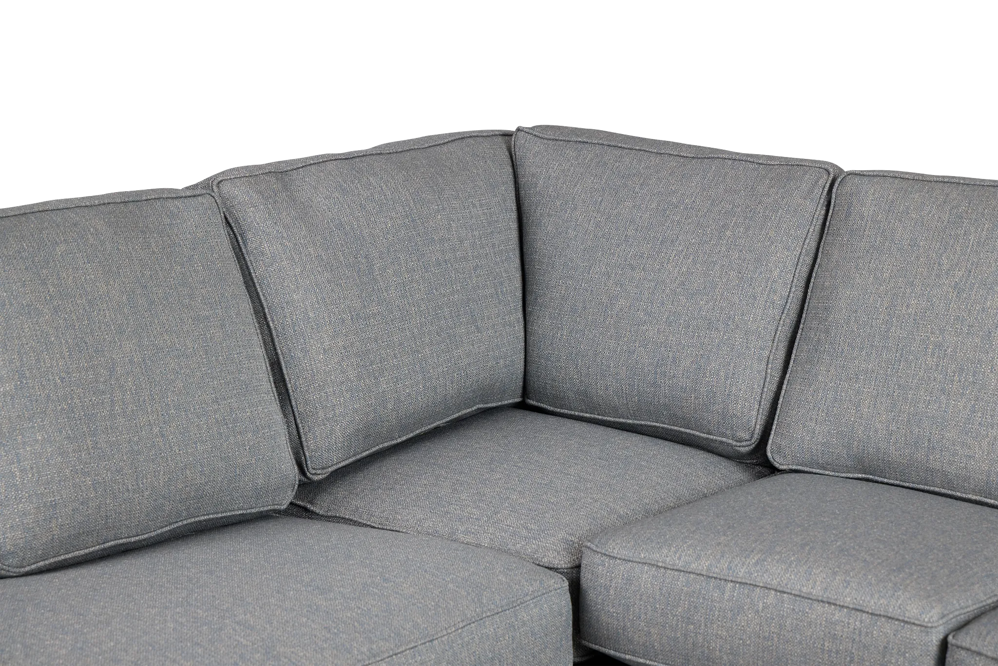 Austin Blue Fabric Small Left Bumper Sectional