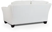 Avery White Fabric Loveseat