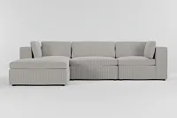 Destin Lucy Light Beige Fabric 4-piece Bumper Sectional