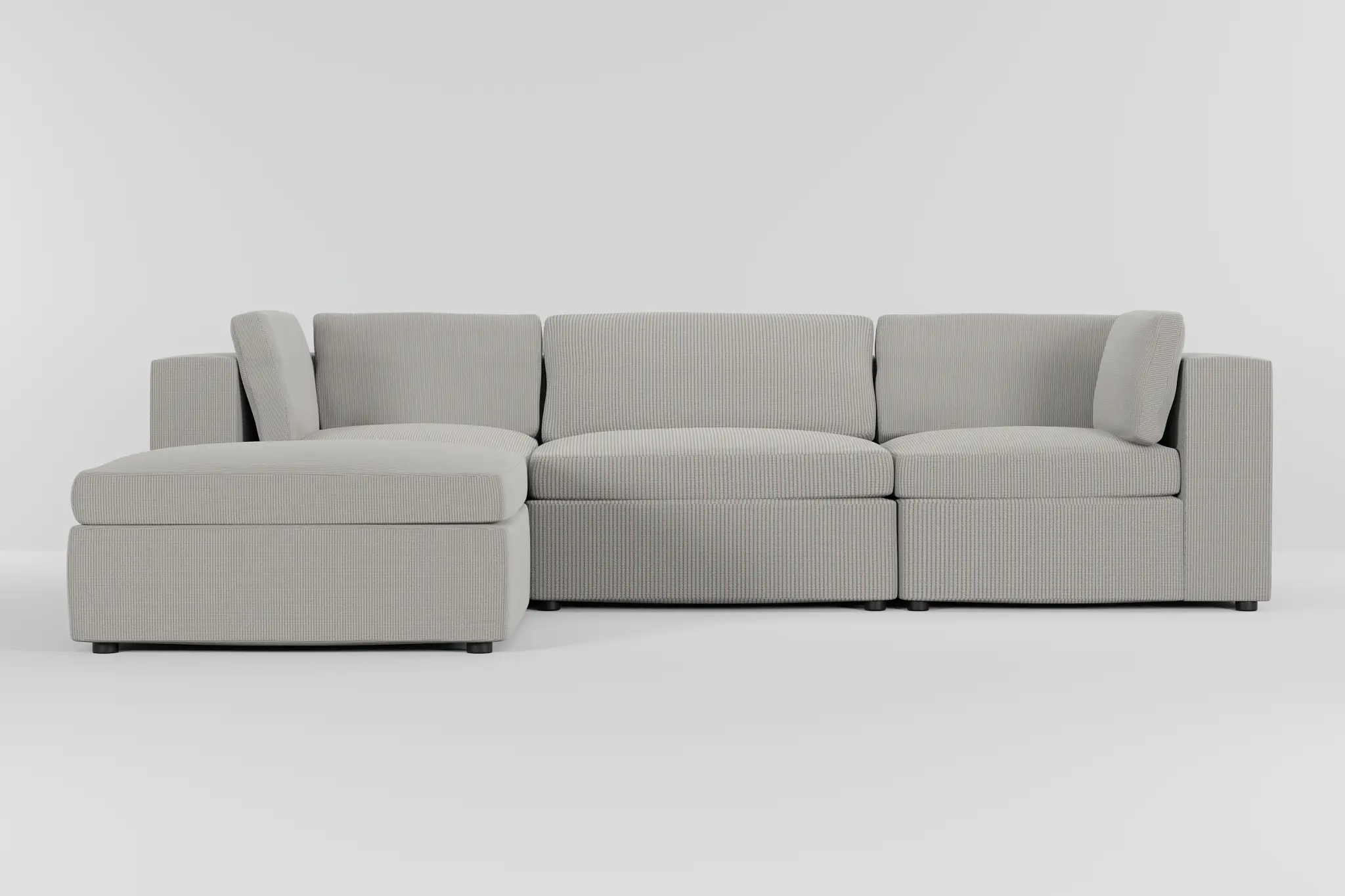 Destin Lucy Light Beige Fabric 4-piece Bumper Sectional Destin Lucy Light Beige Fabric 4-piece Bumper Sectional