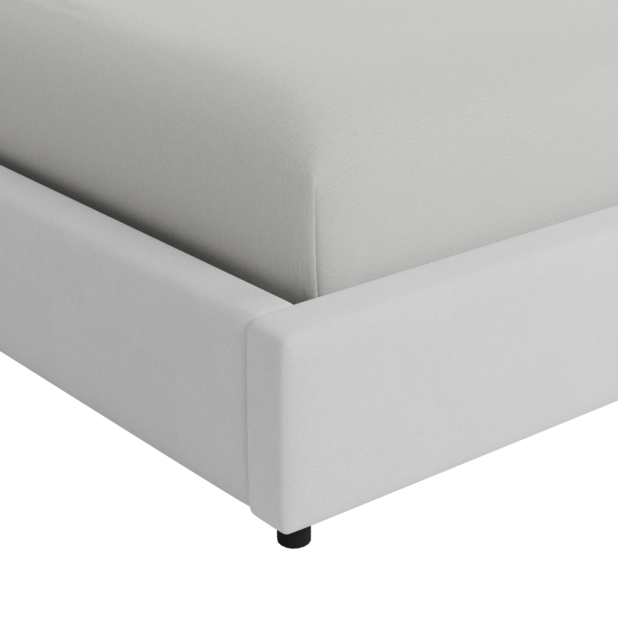 Grayton Suave White 44" Upholstered Platform Bed