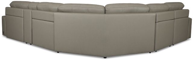 Rudy Gray Lthr/vinyl Medium Dual Power Left Extension Chaise Sectional