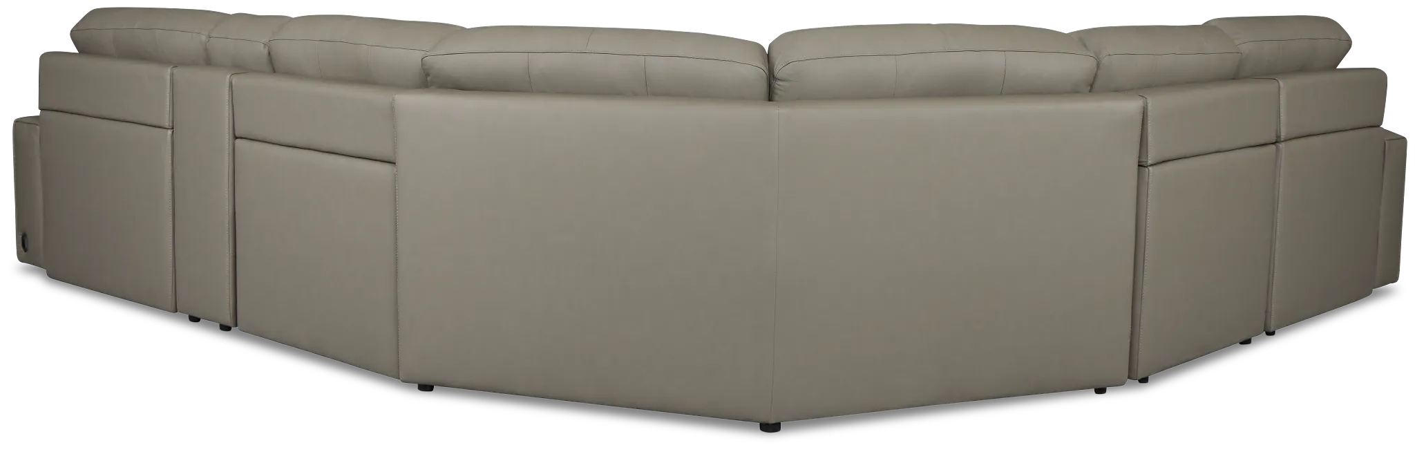 Rudy Gray Lthr/vinyl Medium Dual Power Left Extension Chaise Sectional