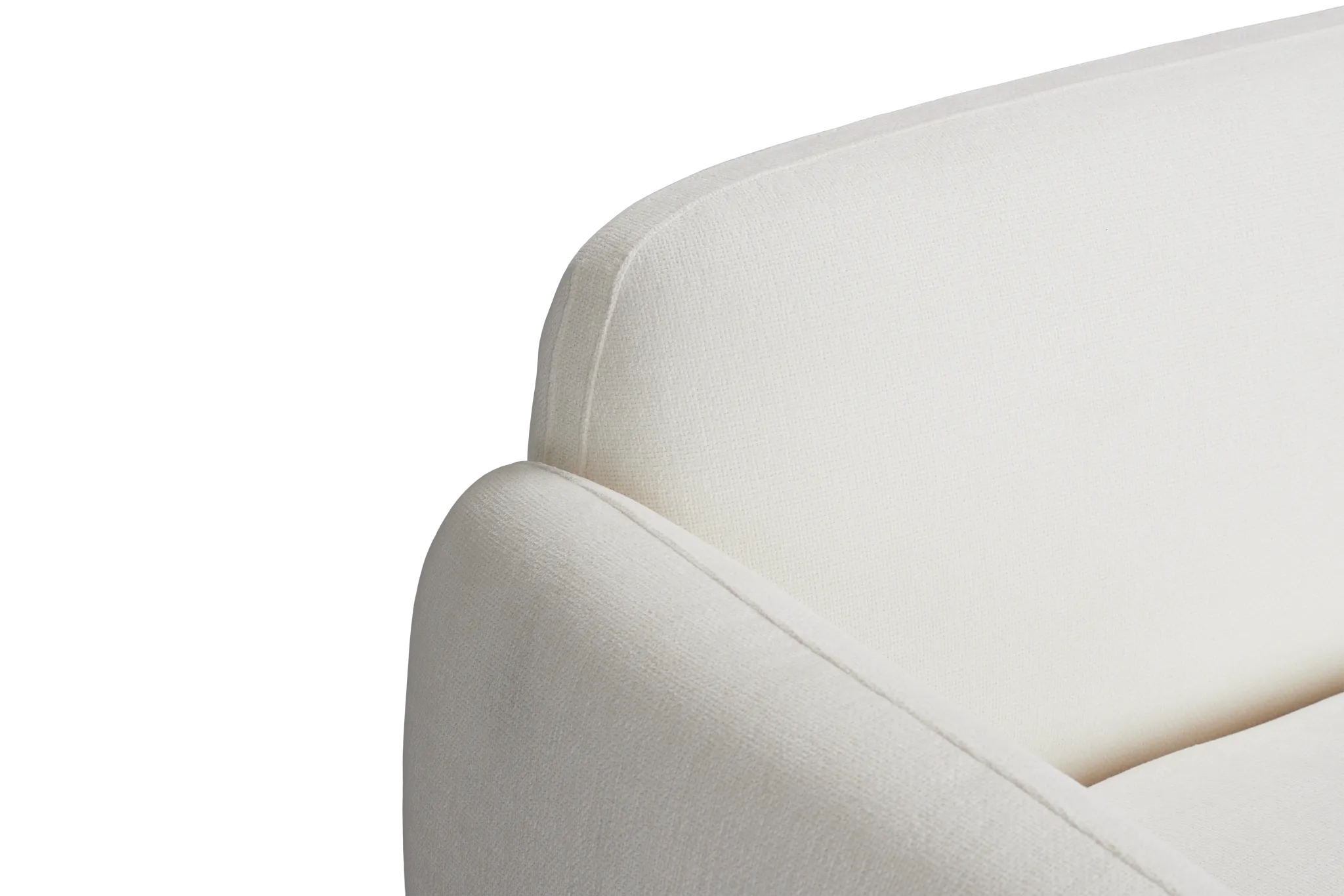 Halsey White Fabric Large Left Cuddler Sectional