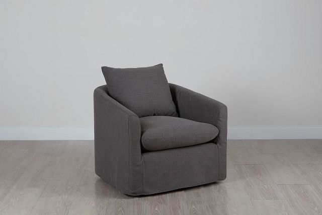 Willow Gray Fabric Swivel Chair