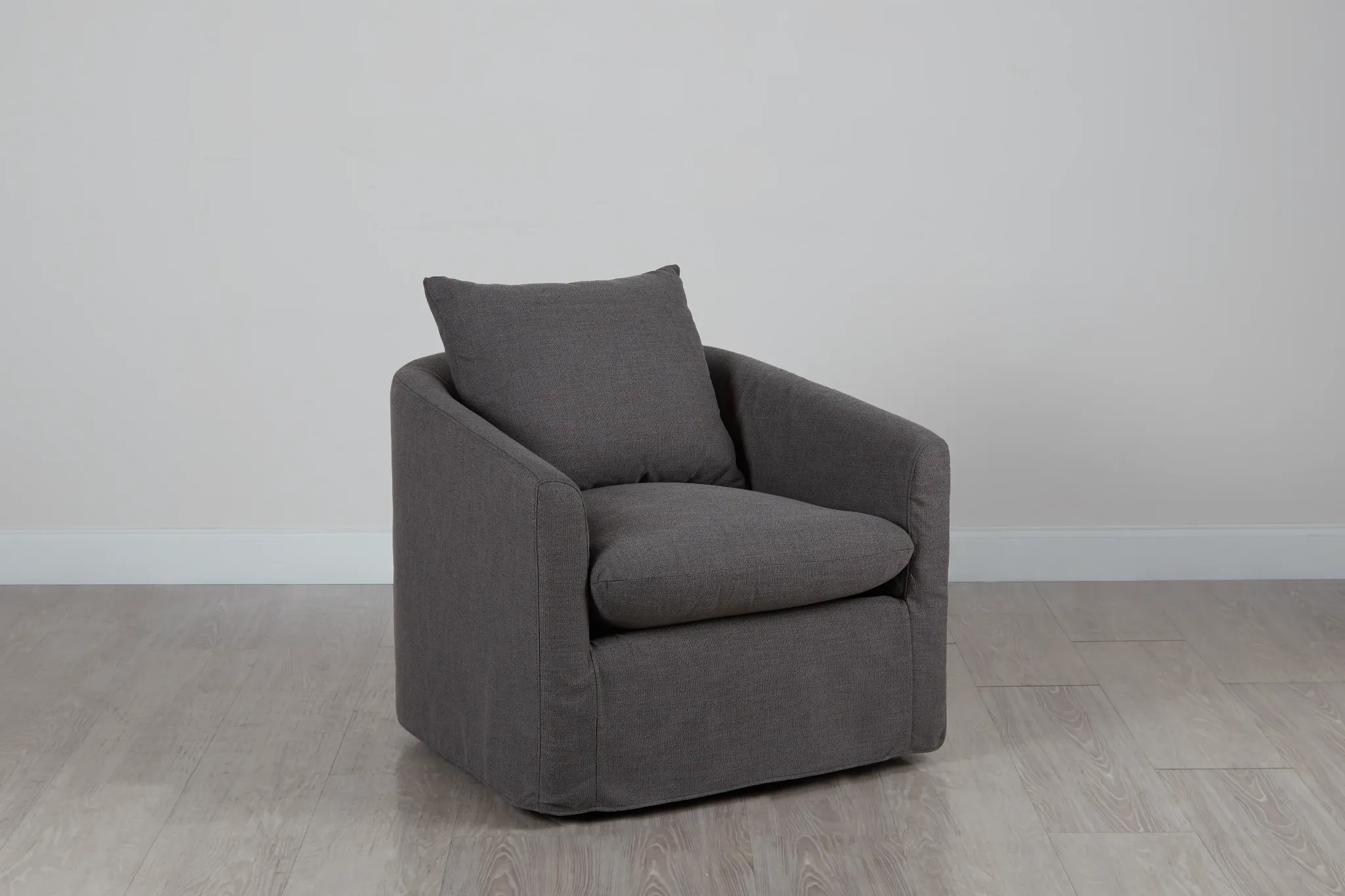 Willow Gray Fabric Swivel Chair