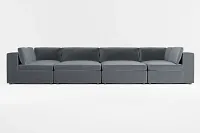 Destin Joya Gray Velvet 8-piece Pit Sectional