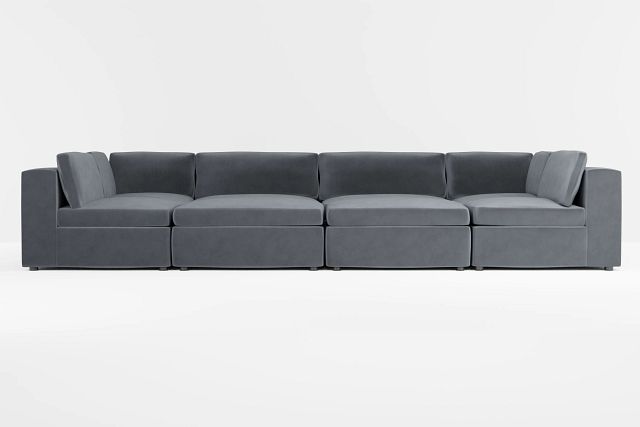 Destin Joya Gray Velvet 8-piece Pit Sectional
