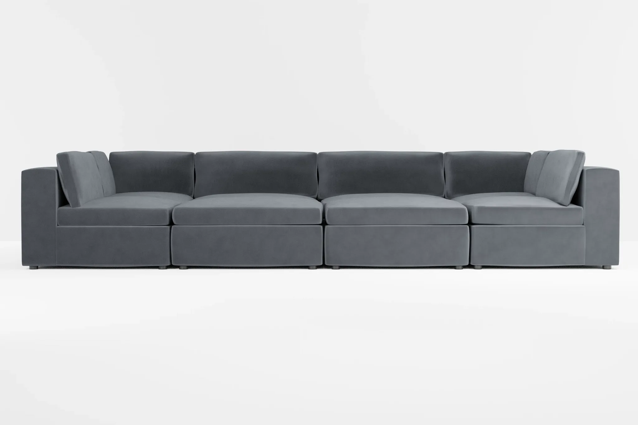 Destin Joya Gray Velvet 8-piece Pit Sectional