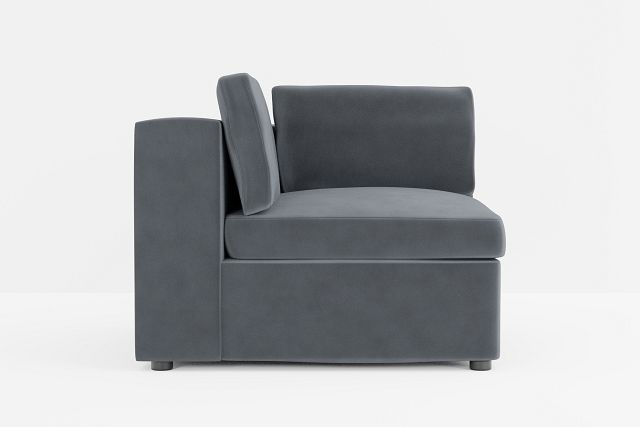 Destin Joya Gray Velvet Corner Chair