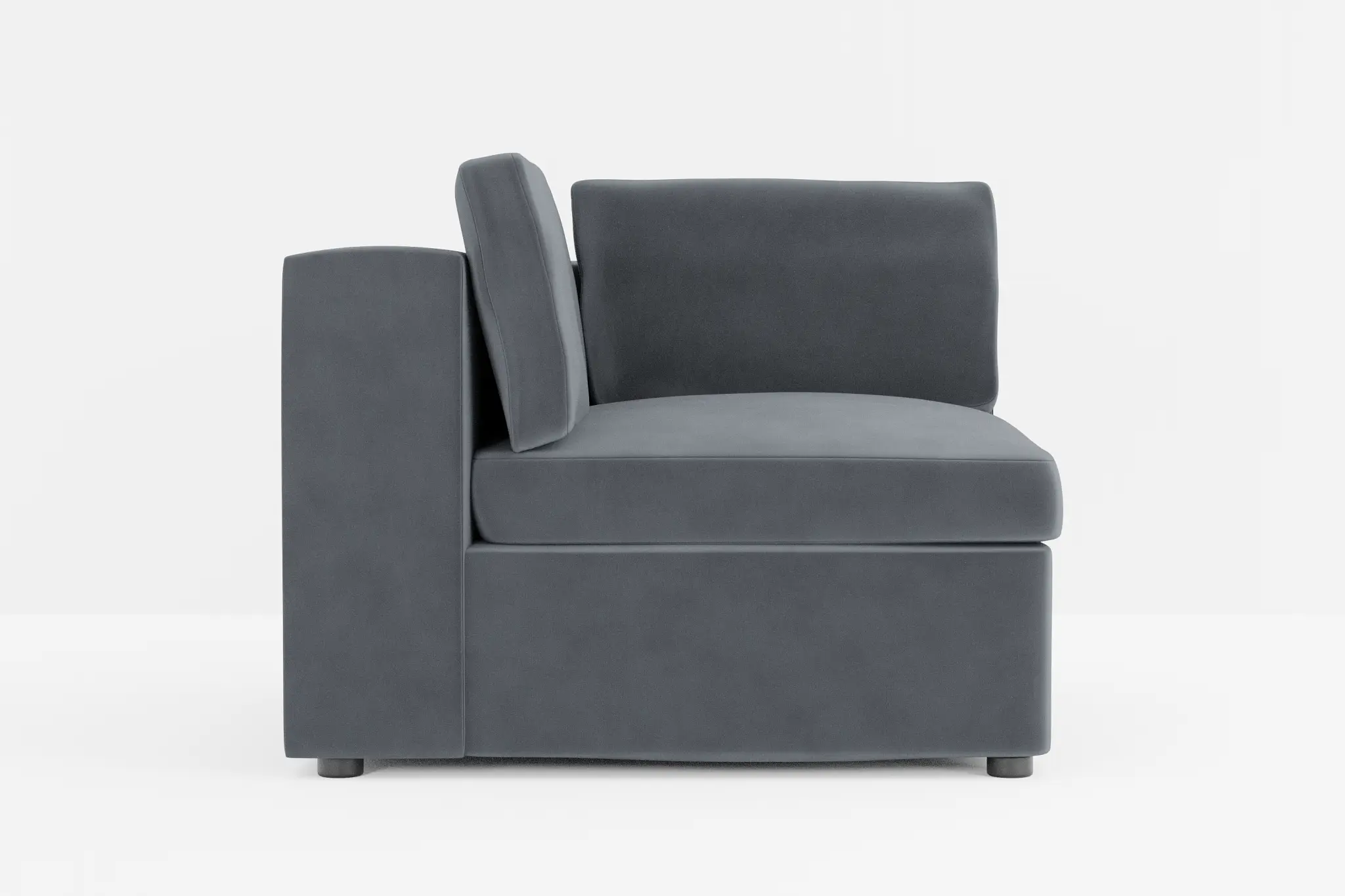Destin Joya Gray Velvet Corner Chair Destin Joya Gray Velvet Corner Chair