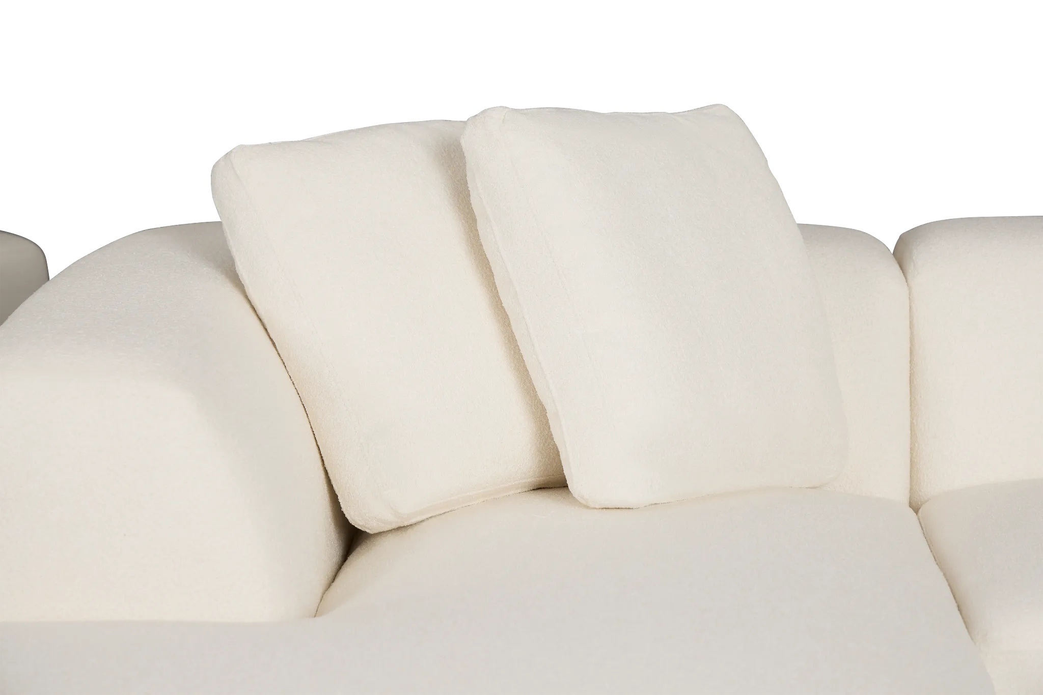 Catalina White Fabric Small Left Chaise Sectional