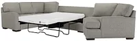Austin Gray Fabric Right Cuddler Memory Foam Sleeper Sectional
