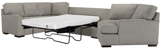 Austin Gray Fabric Right Cuddler Memory Foam Sleeper Sectional