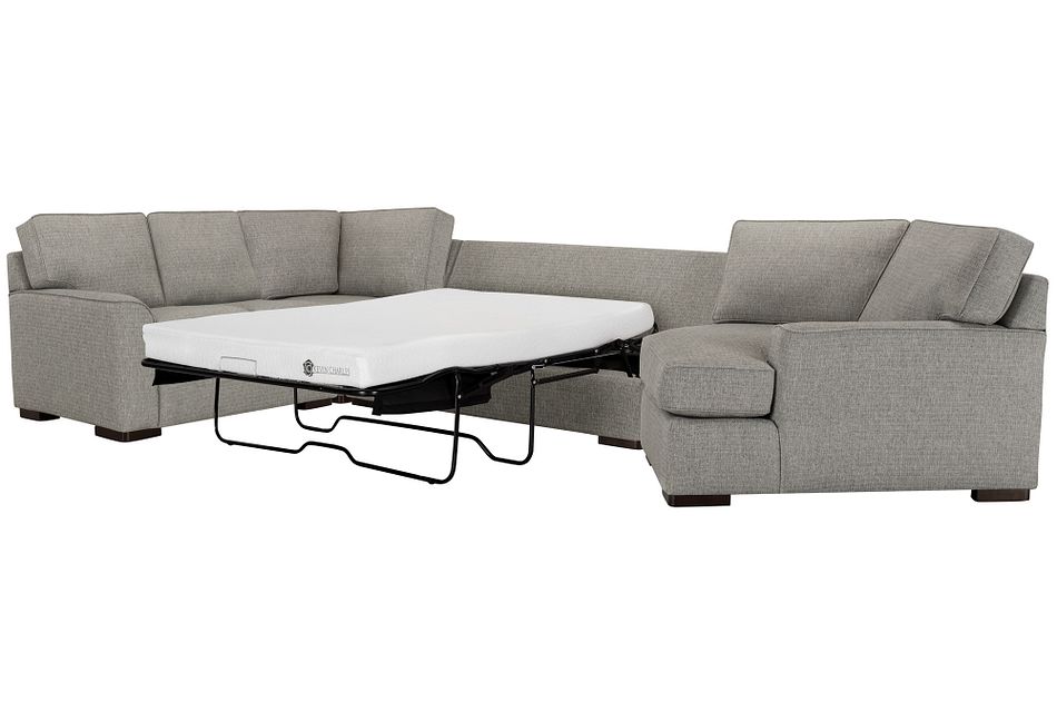 Austin Gray Fabric Right Cuddler Memory Foam Sleeper Sectional