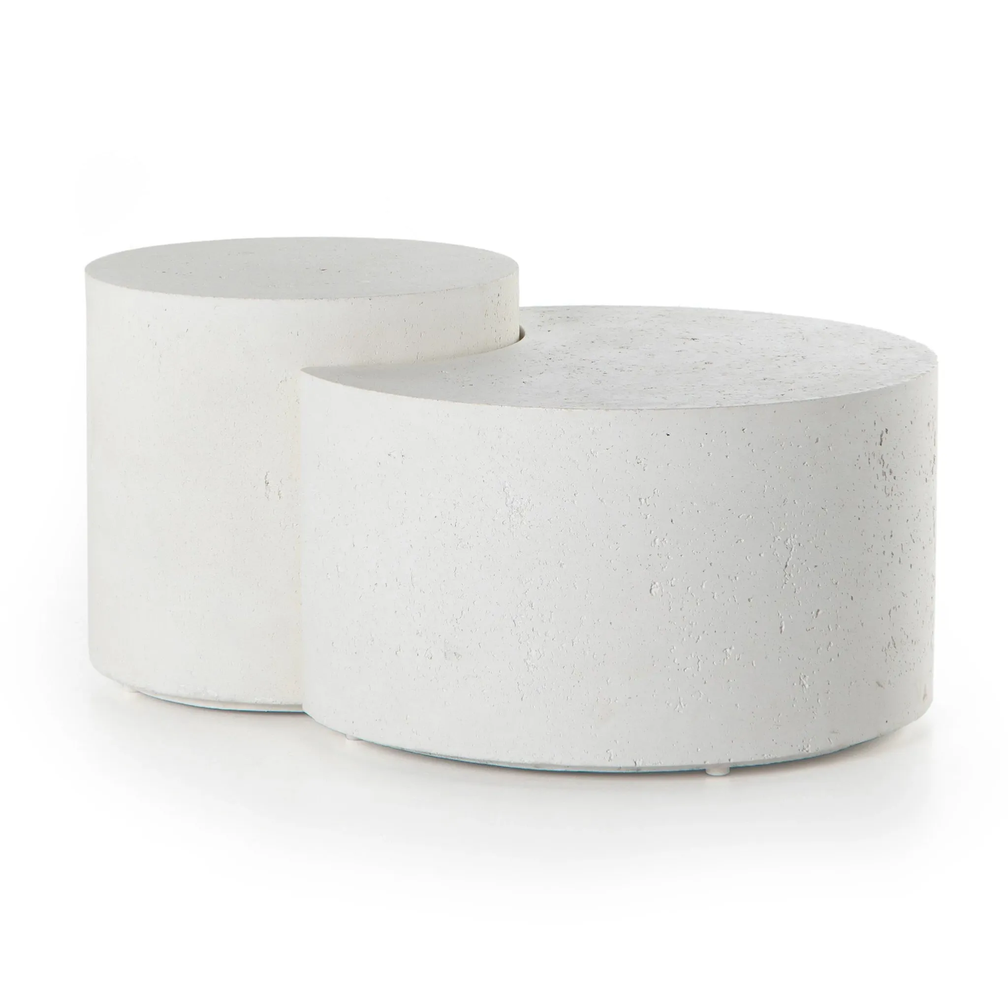 Four Hands Miza White Large Round Coffee Table
