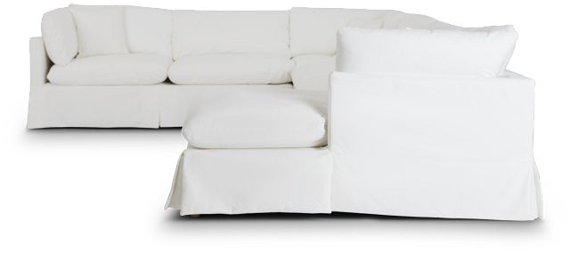 Raegan White Fabric Large Right Chaise Sectional (5)