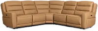 Wilder Brown Leather Small Dual Power Reclining Two-arm Sectional