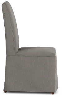 Harbor Dark Gray Long Slipcover Chair With Medium-tone Leg