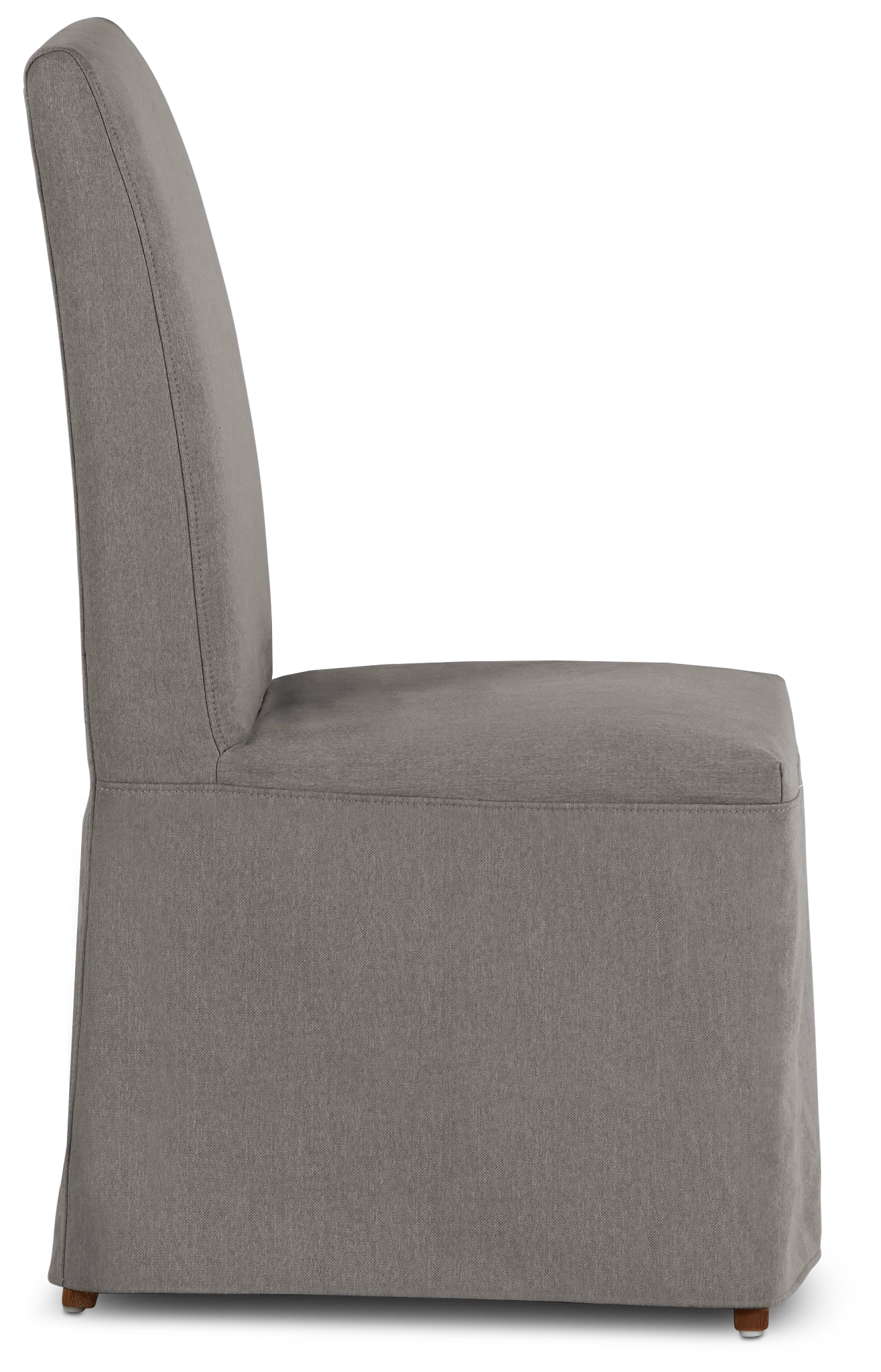 Harbor Dark Gray Long Slipcover Chair With Medium-tone Leg