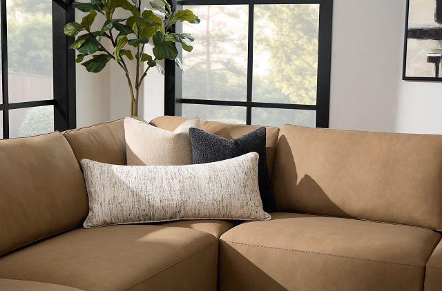Kellan Light Brown Leather Medium Right Chaise Sectional