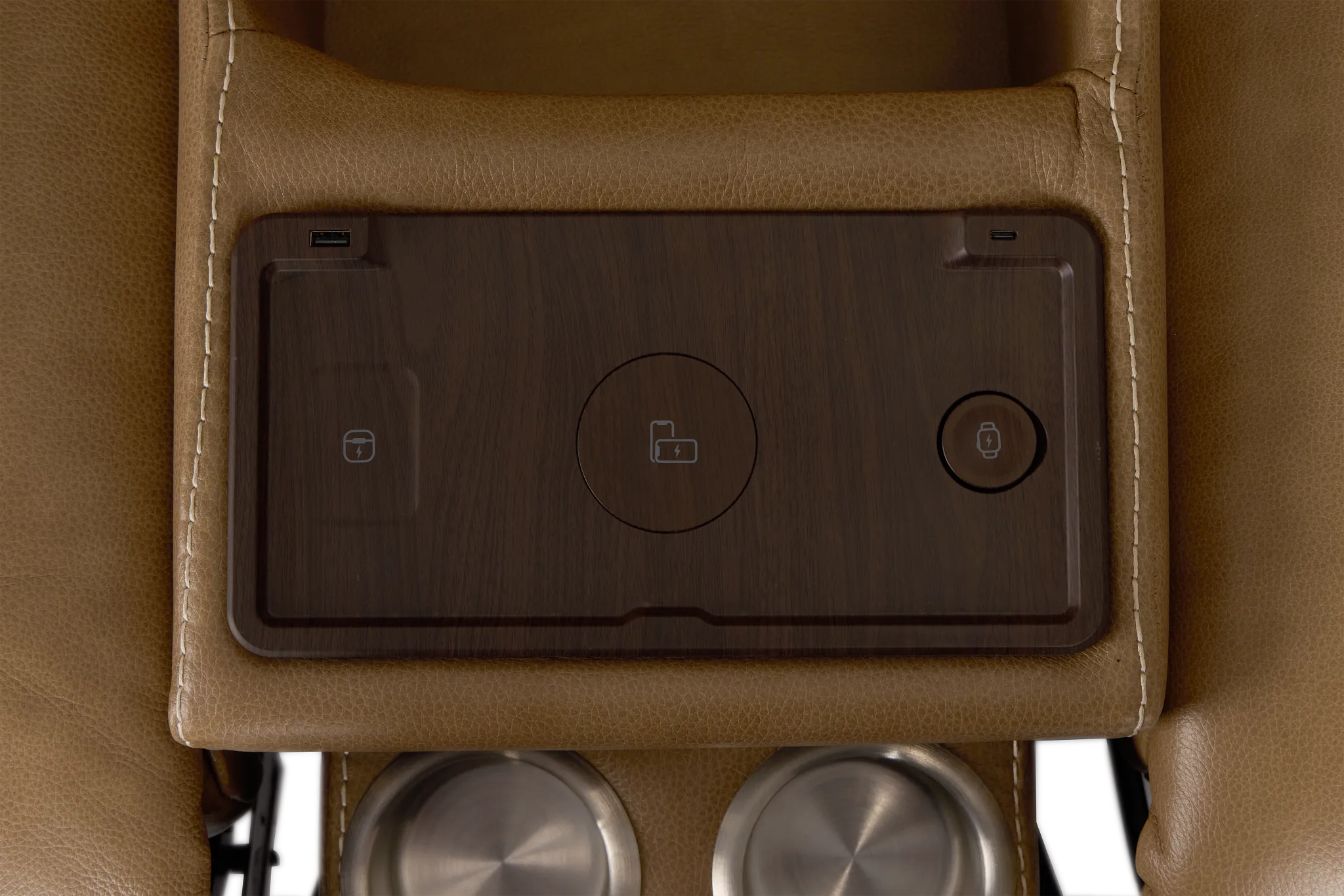 Jasper Light Brown Leather Power Reclining Console Loveseat