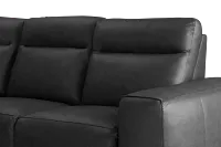 Elba Dark Gray Leather Medium Dual Power Left Chaise Sectional