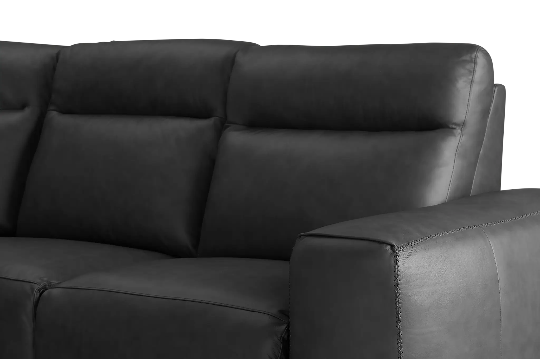 Elba Dark Gray Leather Medium Dual Power Left Chaise Sectional Elba Dark Gray Leather Medium Dual Power Left Chaise Sectional