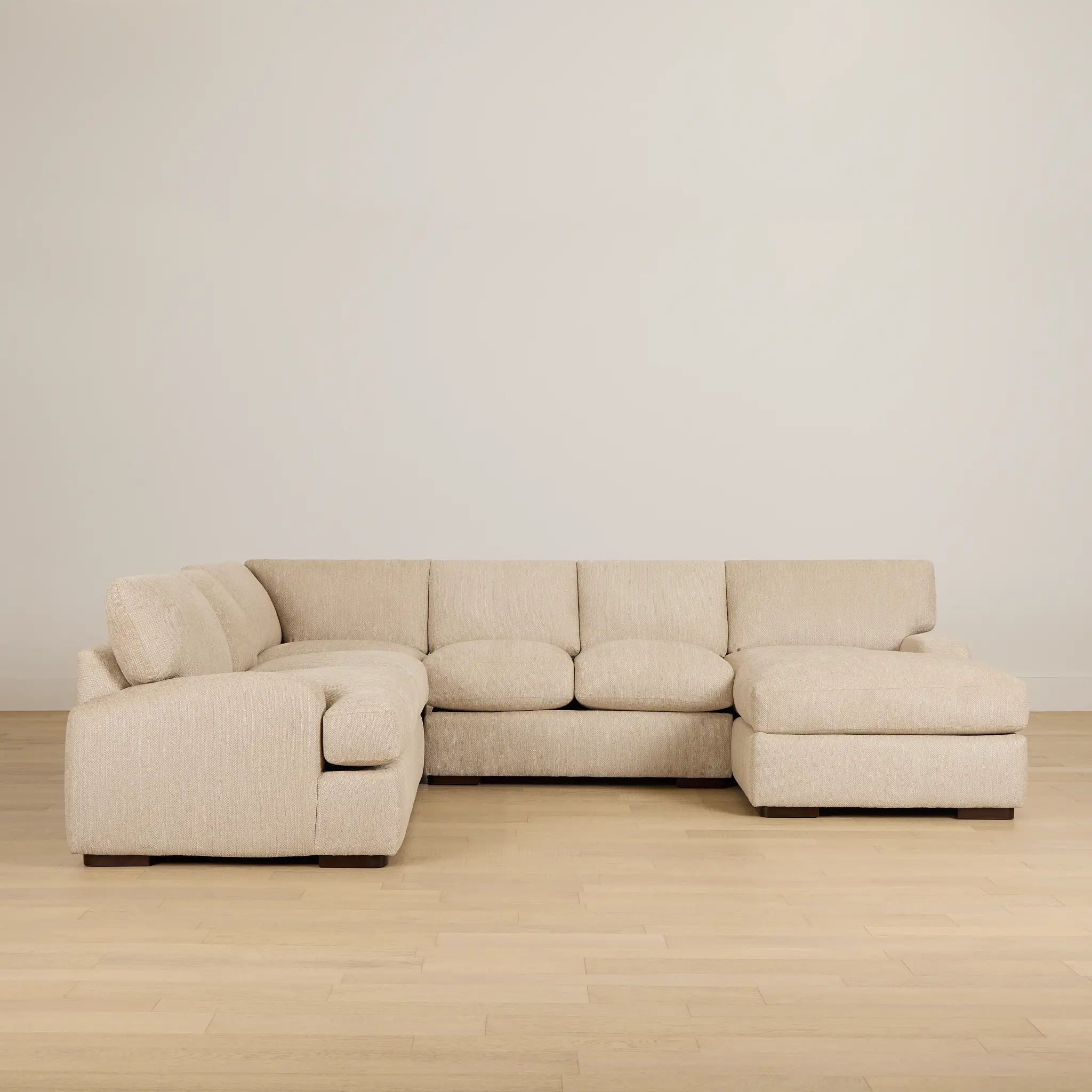 Alpha Beige Fabric Large Right Chaise Sectional Alpha Beige Fabric Large Right Chaise Sectional