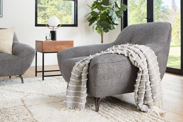 Zoey Dark Gray Fabric Chair