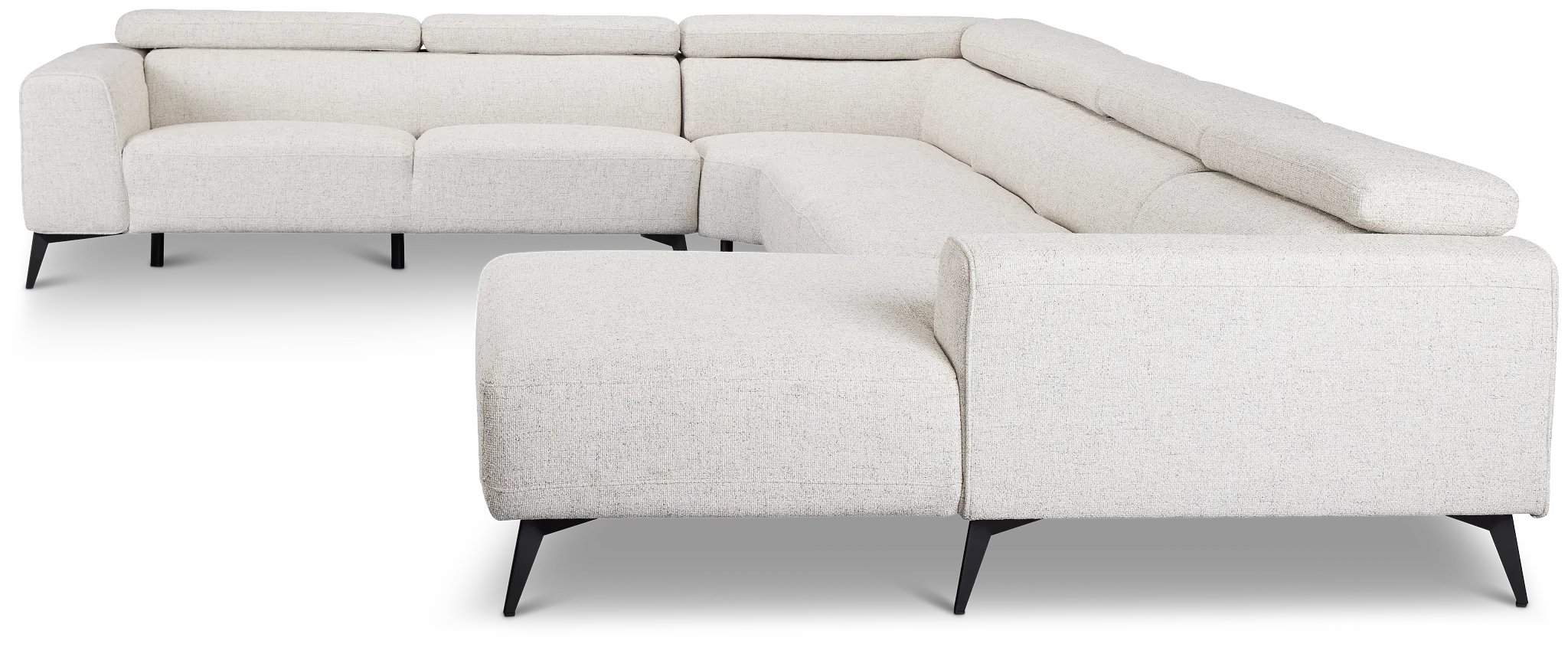 Alina Beige Fabric Medium Right Chaise Sectional
