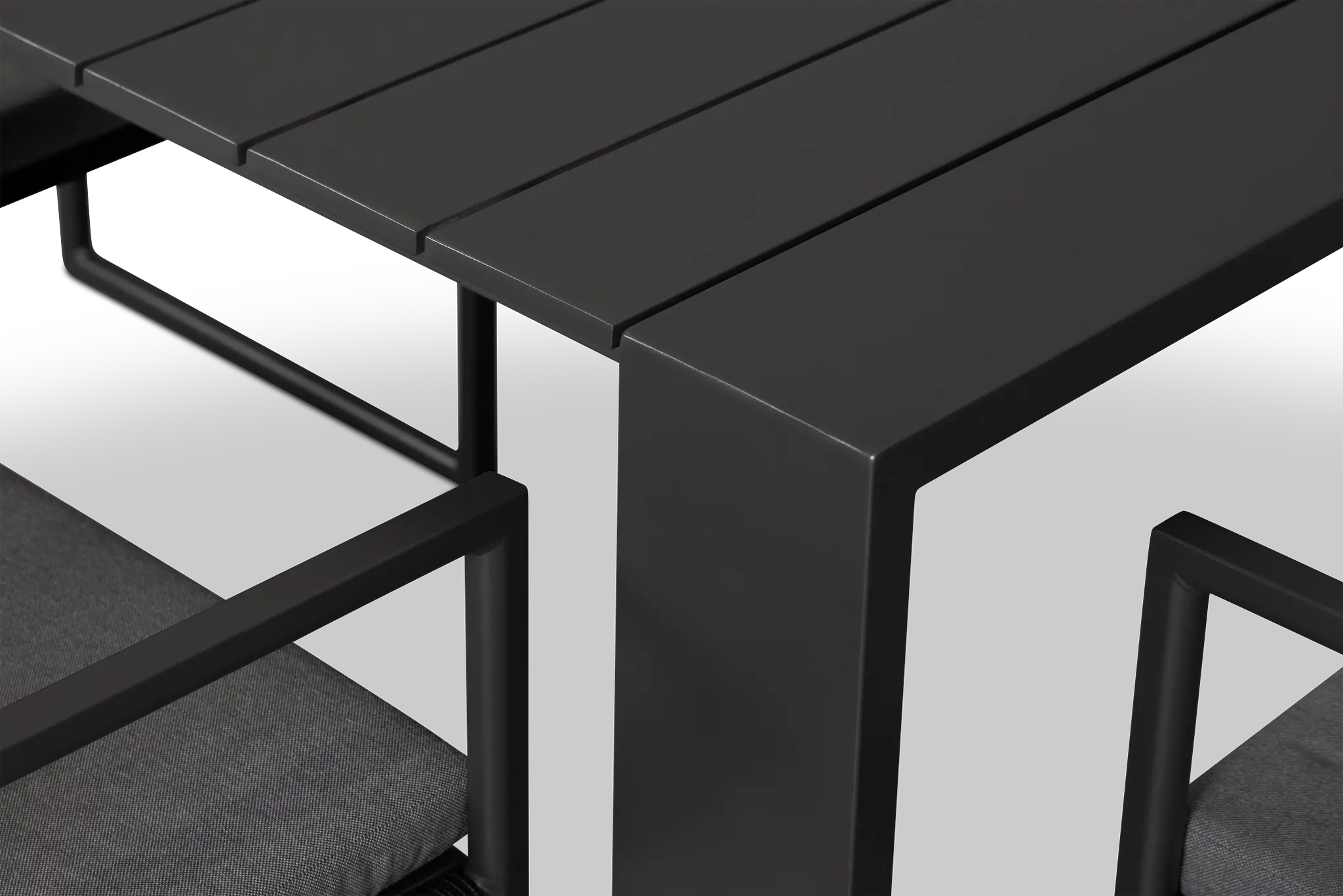 Sunrise Dark Gray 35" Square Table & 4 Aluminum Arm Chairs Sunrise Dark Gray 35" Square Table & 4 Aluminum Arm Chairs