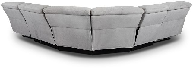 Callum Light Gray Fabric Medium Dual Manual 2-arm Sectional