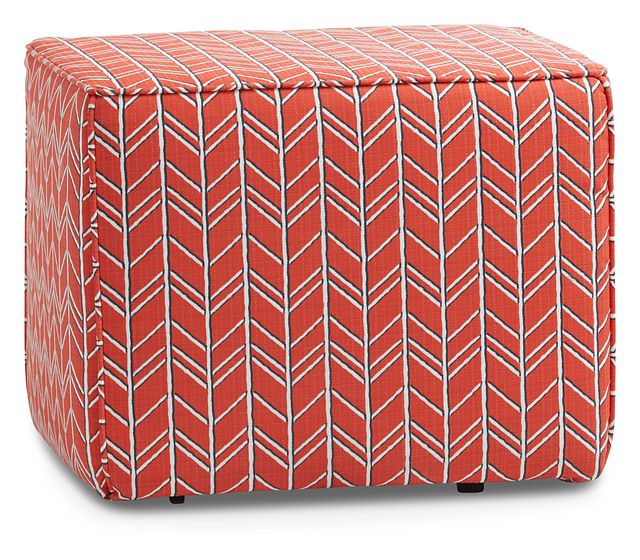 Bogatell Orange Fabric Indoor/outdoor Accent Ottoman