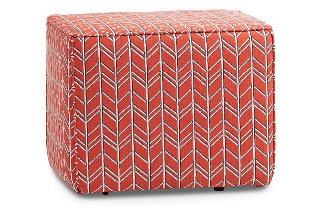Bogatell Orange Fabric Indoor/outdoor Accent Ottoman