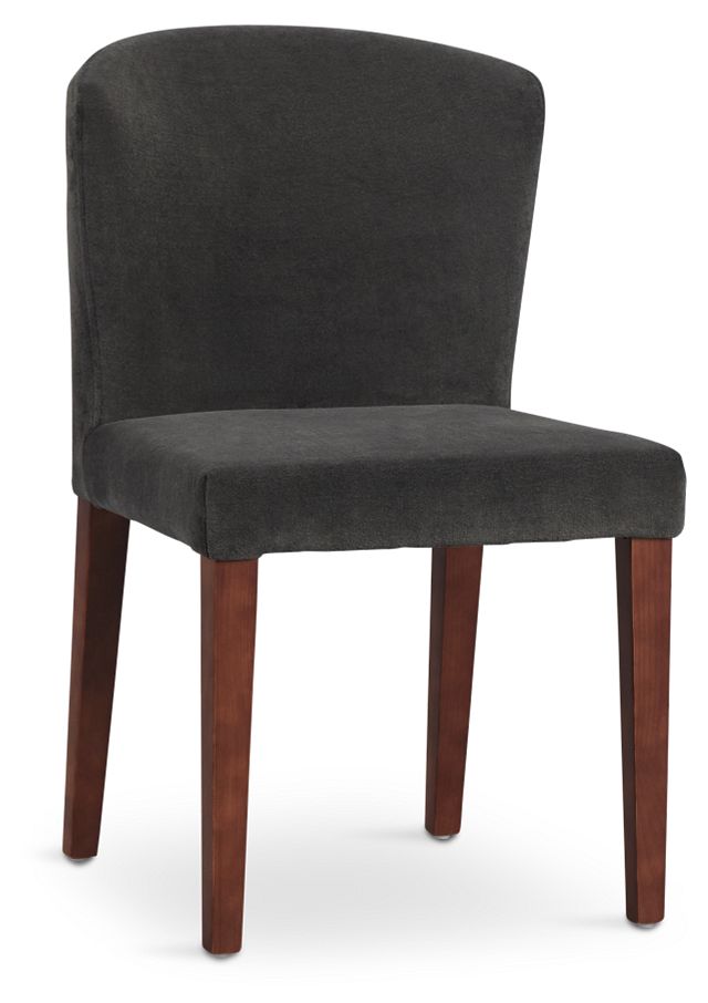 Bentley Dark Gray Velvet Upholstered Side Chair