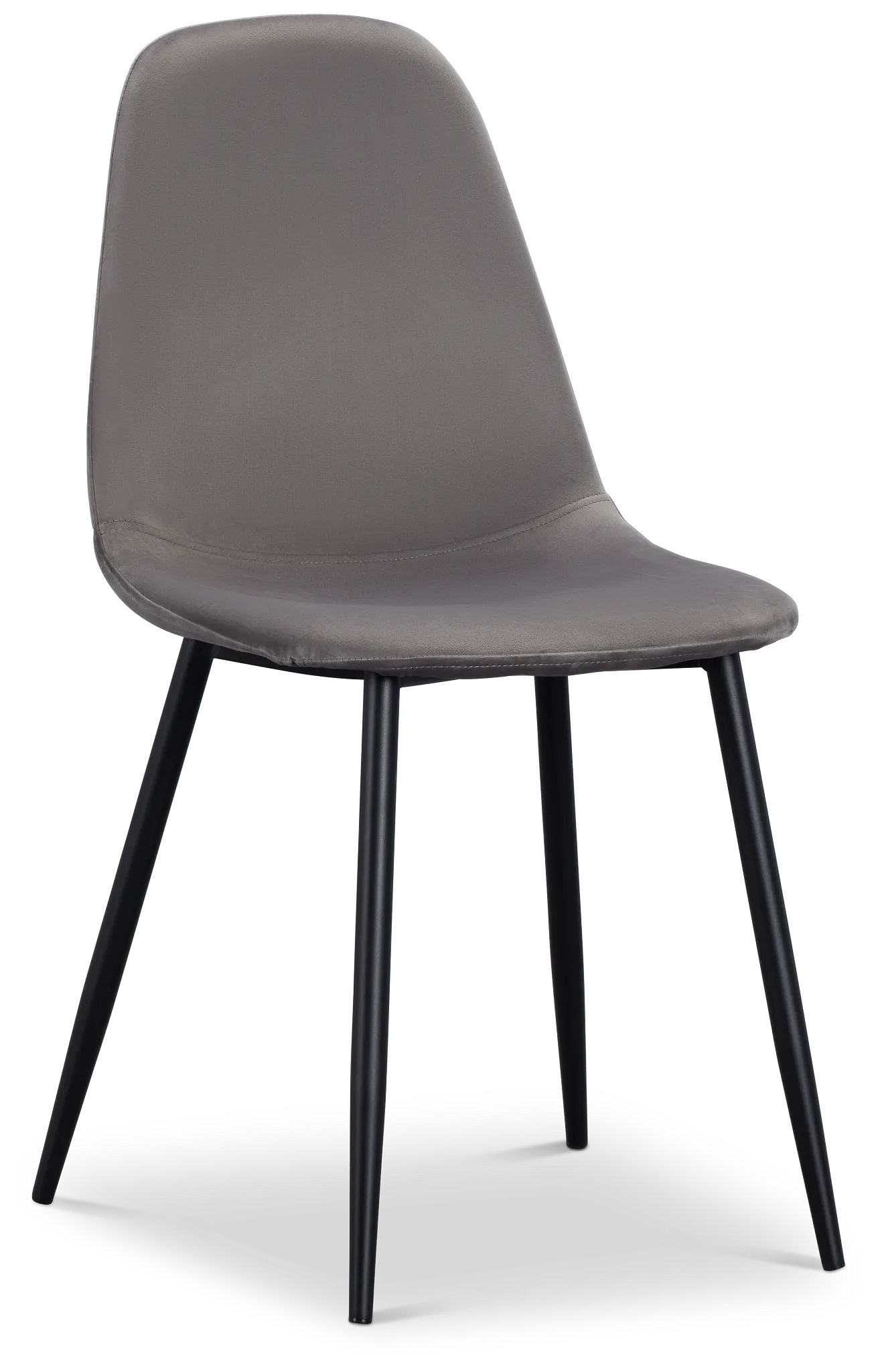 Havana Light Gray Velvet Upholstered Side Chair W/ Black Legs