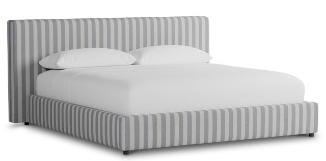 Grayton Sea Lane Light Gray 44" Upholstered Platform Bed