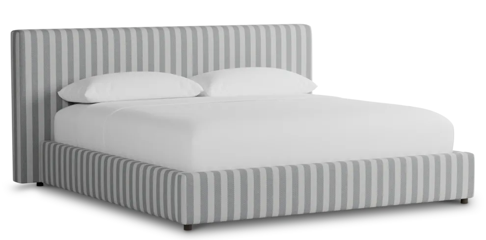 Grayton Sea Lane Light Gray 44" Upholstered Platform Bed