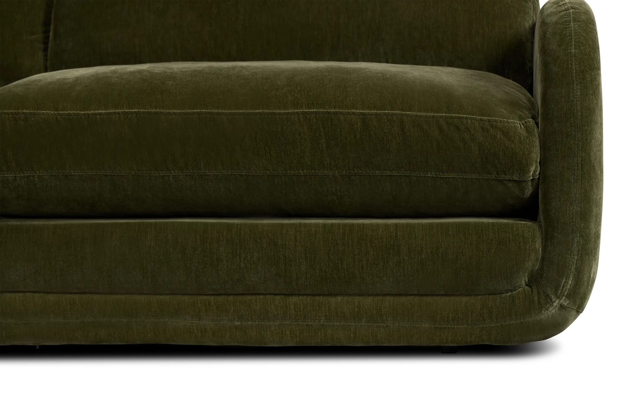 Jules Green Velvet 4-piece Left Facing Bumper Sectional