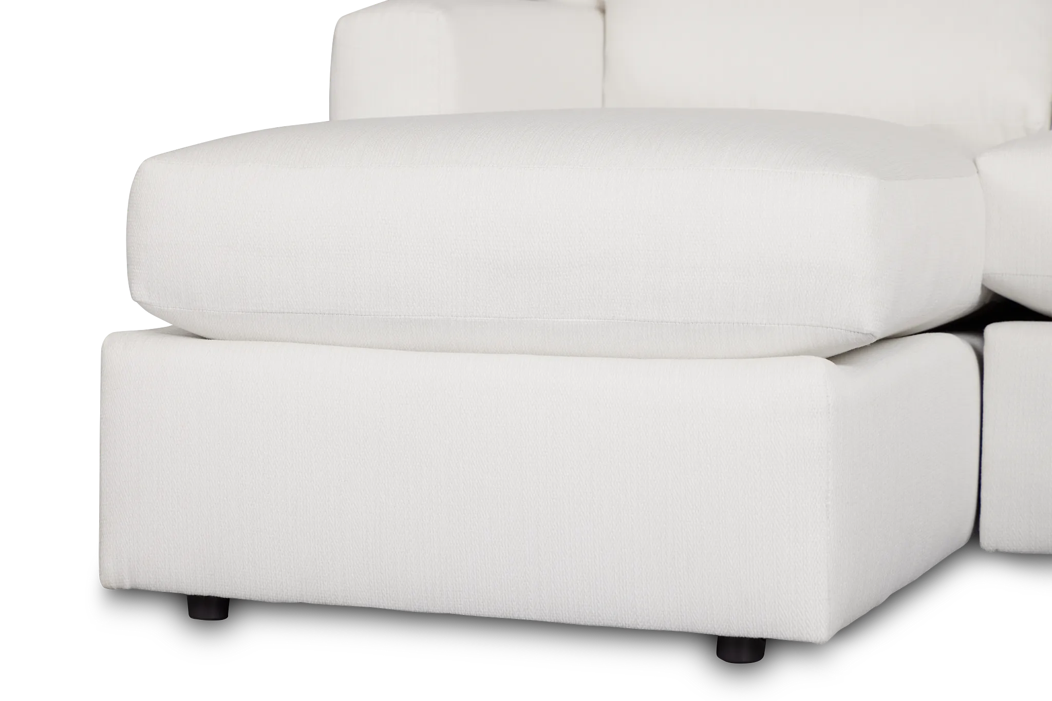 Rhodes White Fabric Large Left Chaise Sectional