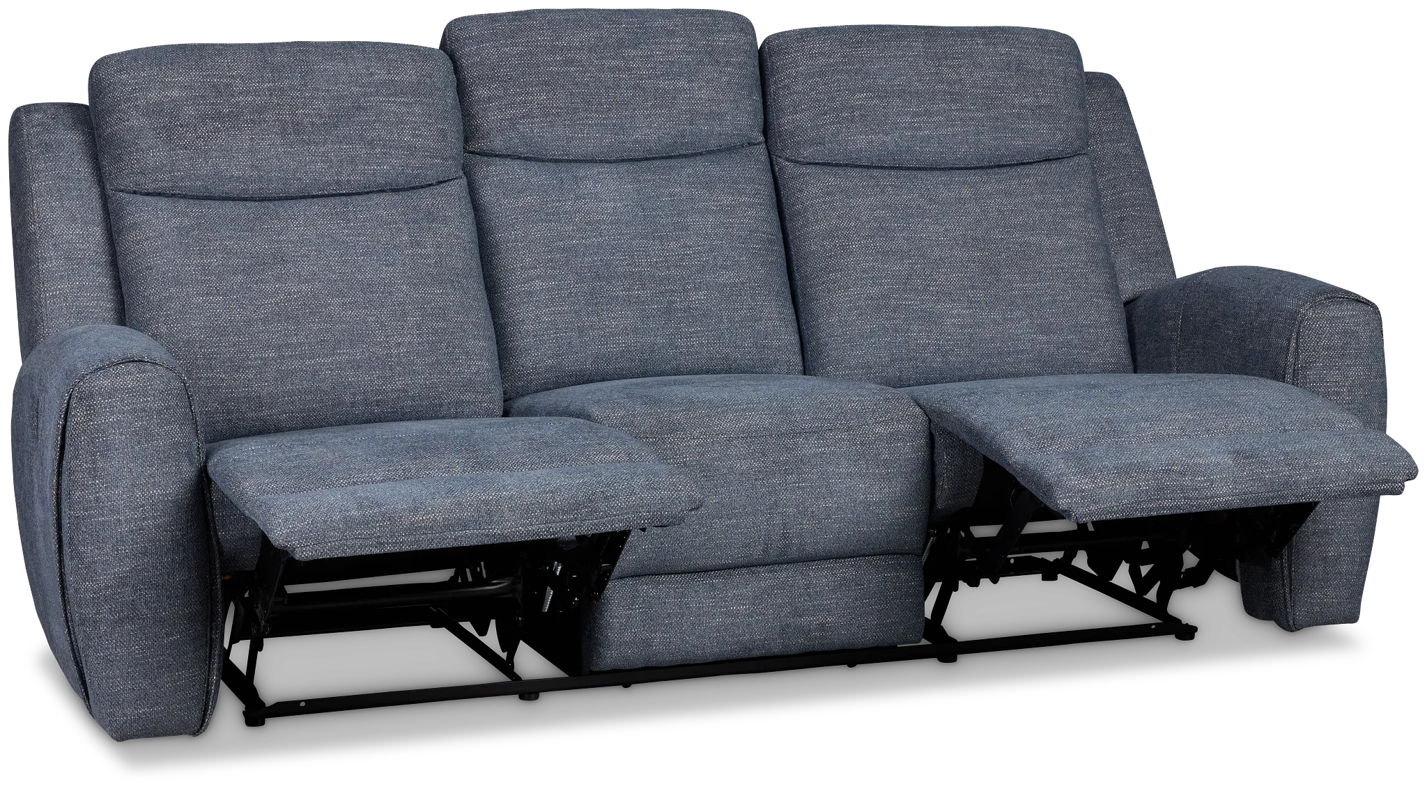 Walker Blue Fabric Reclining Sofa