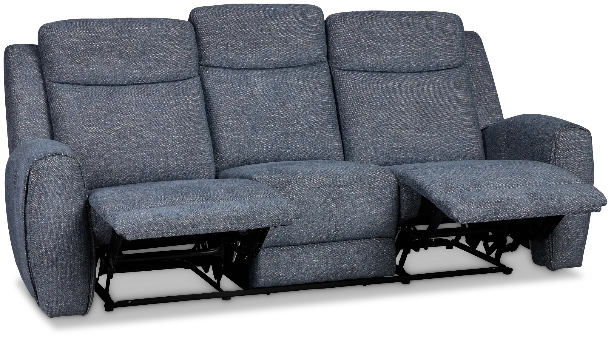 Walker Blue Fabric Reclining Sofa Walker Blue Fabric Reclining Sofa